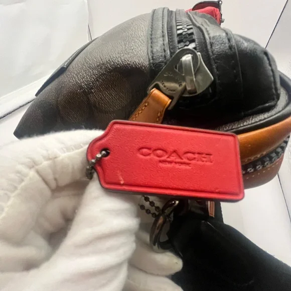 COACH **Unique** Men's Color Block Leather Travel Bag * Multi-Compartment. XLNT - Picture 8 of 12